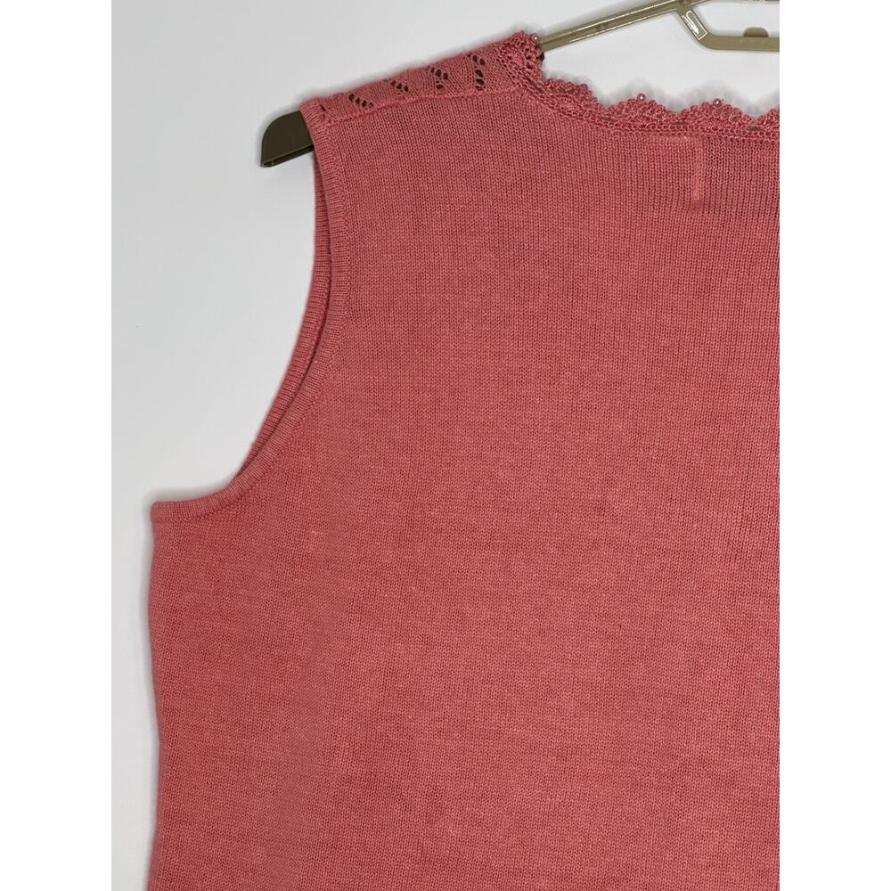 NWT Storybook Open Knit Vest 2X Beaded Sequins Grandma Core Button Front Crochet - Picture 8 of 14